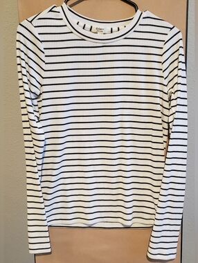 Dylan Black & White Striped Shirt Sz XS